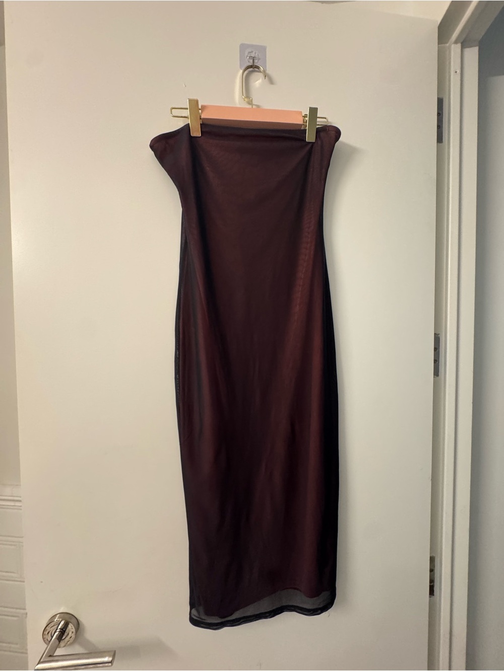Sheer Burgundy Tube Dress